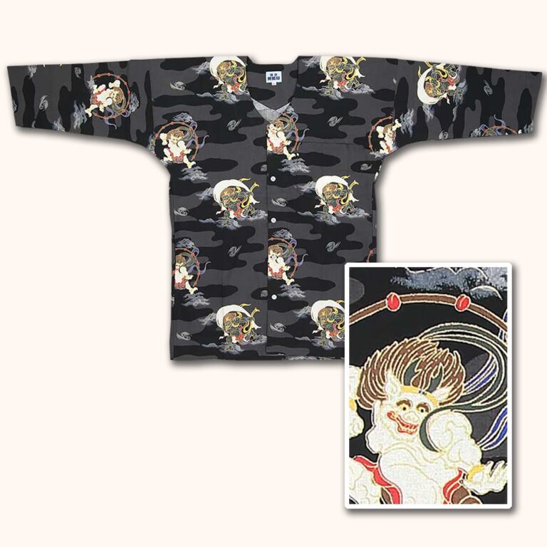 Koikuchi Shirt black (Patterned)